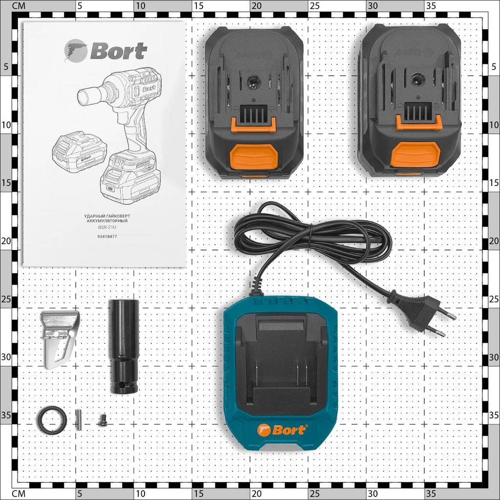 Corridable impact wrench BORT BSR-21U (2x4Ah+charger)