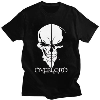Custom Overlord Ainz Ooal Gown T Shirt for Men Tshirt Tee Short Sleeves Horror Skull T-shirt - Men's Summer Cotton Graphic Tee