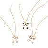 Feminine Alloy Butterfly Bow Necklace With Geometric Pendant For Women Fashion Jewelry