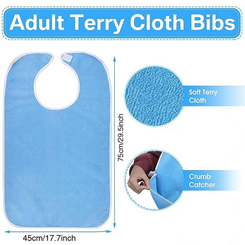 Soft Adult Bib Adjustable Mouth Wipe Polyester Daily Care Apron Adult