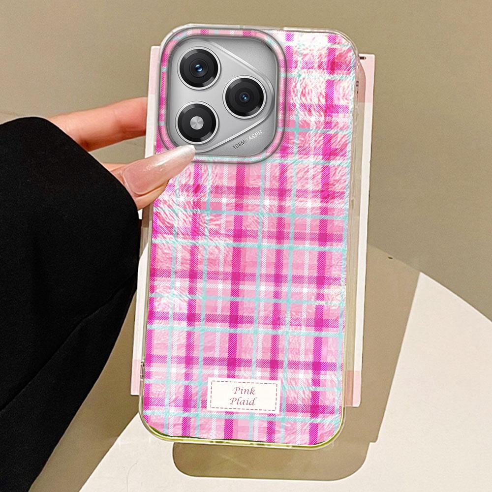 

Color Block Match Plaid Women Girls Phone Case for Honor 400 200 90 Smart Pro Magic7 6 5 70 Lite X9a X9c X8b X8a X8c X7c Cover Honor X6C білий