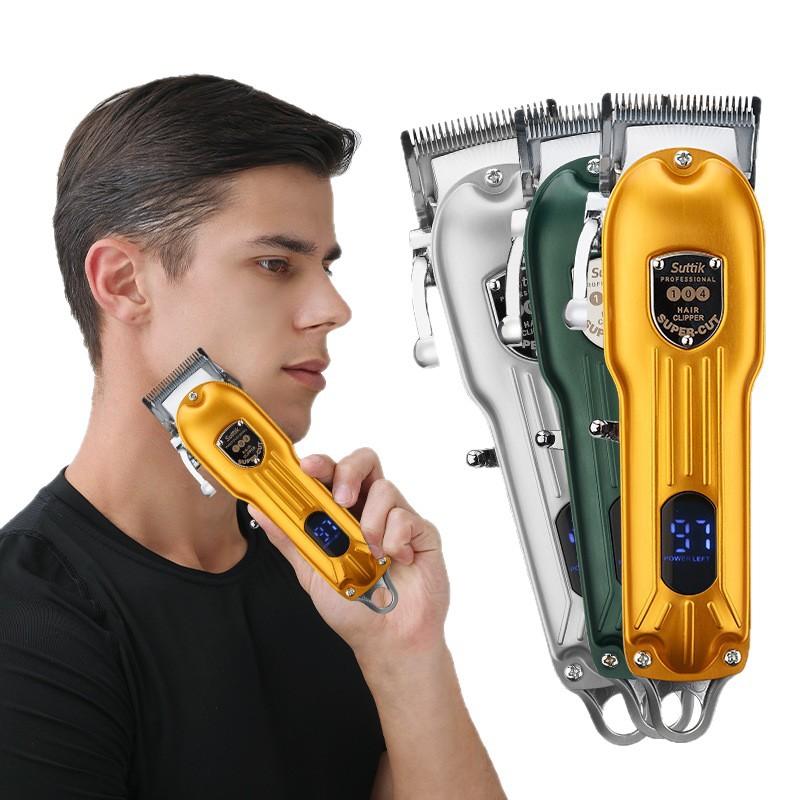 New Style Hair Clipper LCD Digital Display High Power Hair Clipper Home Self-service Hair Clipper Retro Oil Head Electric Clipper Gold