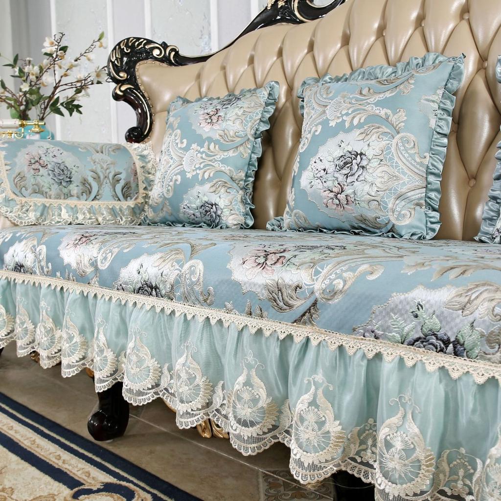 Sofakissen Kissen Luxus Rutschfest Vier-Jahreszeiten Universal Leicht Luxus Retro Leder Sofabezug Schal