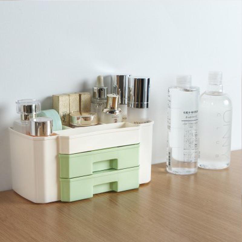 Influencer Cosmetics Dustproof Storage Box - Women's Desktop Drawer Organizer for Skincare and Dressing Table.