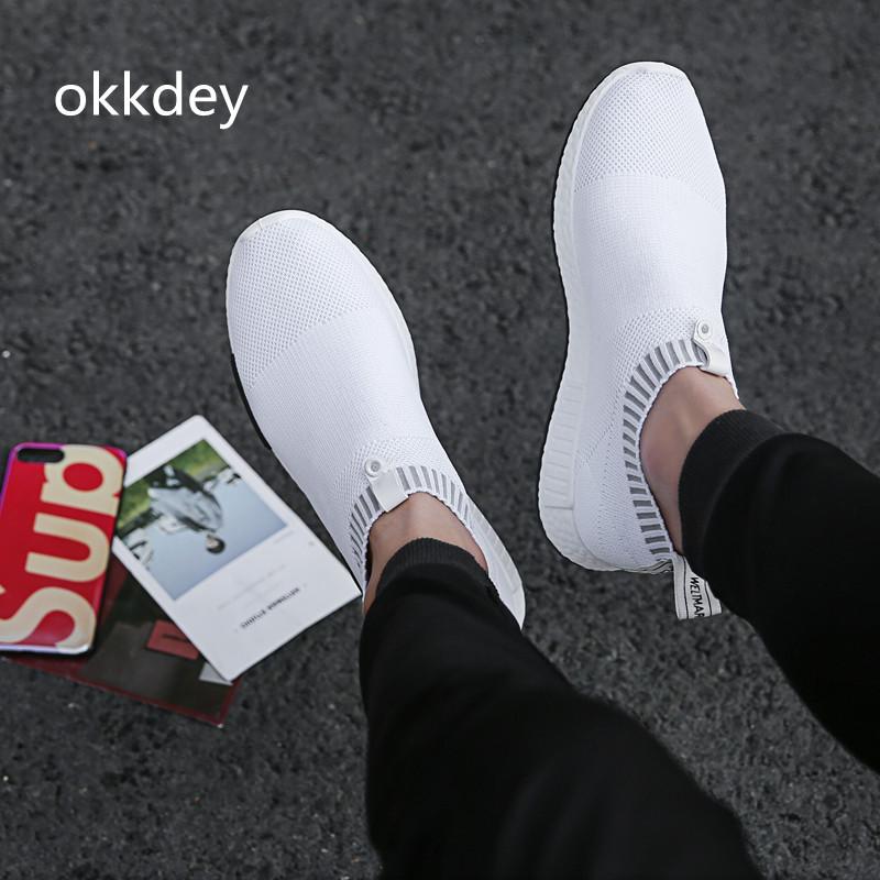 Round Toe Super Light Breathable Walking Running Sneakers Casual Trendy All-match Lightweight Safety Shoes for Men New