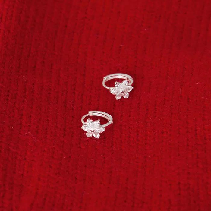 [silver925] snow flower cubic earring