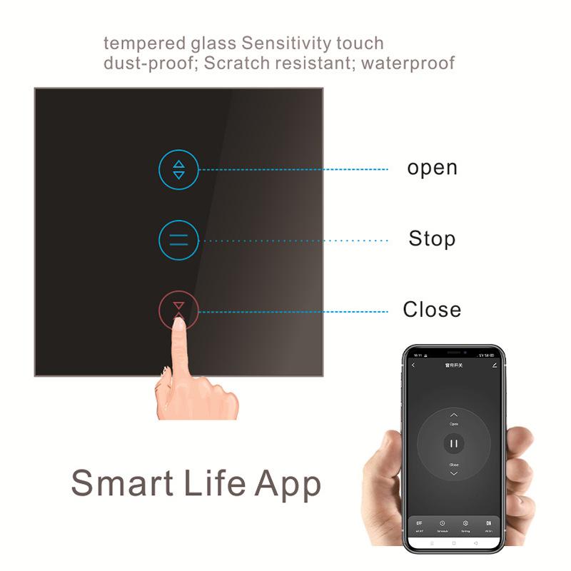 Graffiti WiFi Curtain Switch with Mobile Remote, Timer, Alexa & Google Voice Control