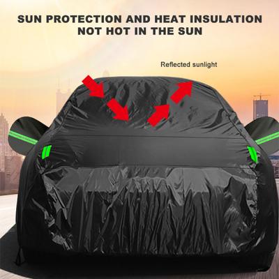 Car Cover Waterproof with Reflective Strip Ultra Thick Sunscreen Automotive Cover for Car