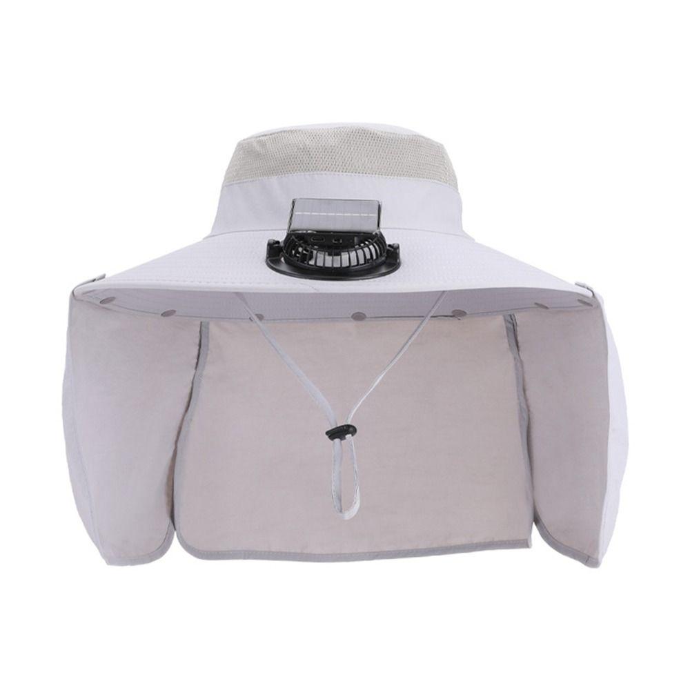 USB Charging Solar Fan Hat Quick Dry Bucket Hat Fashion Men Sun Hat  Summer