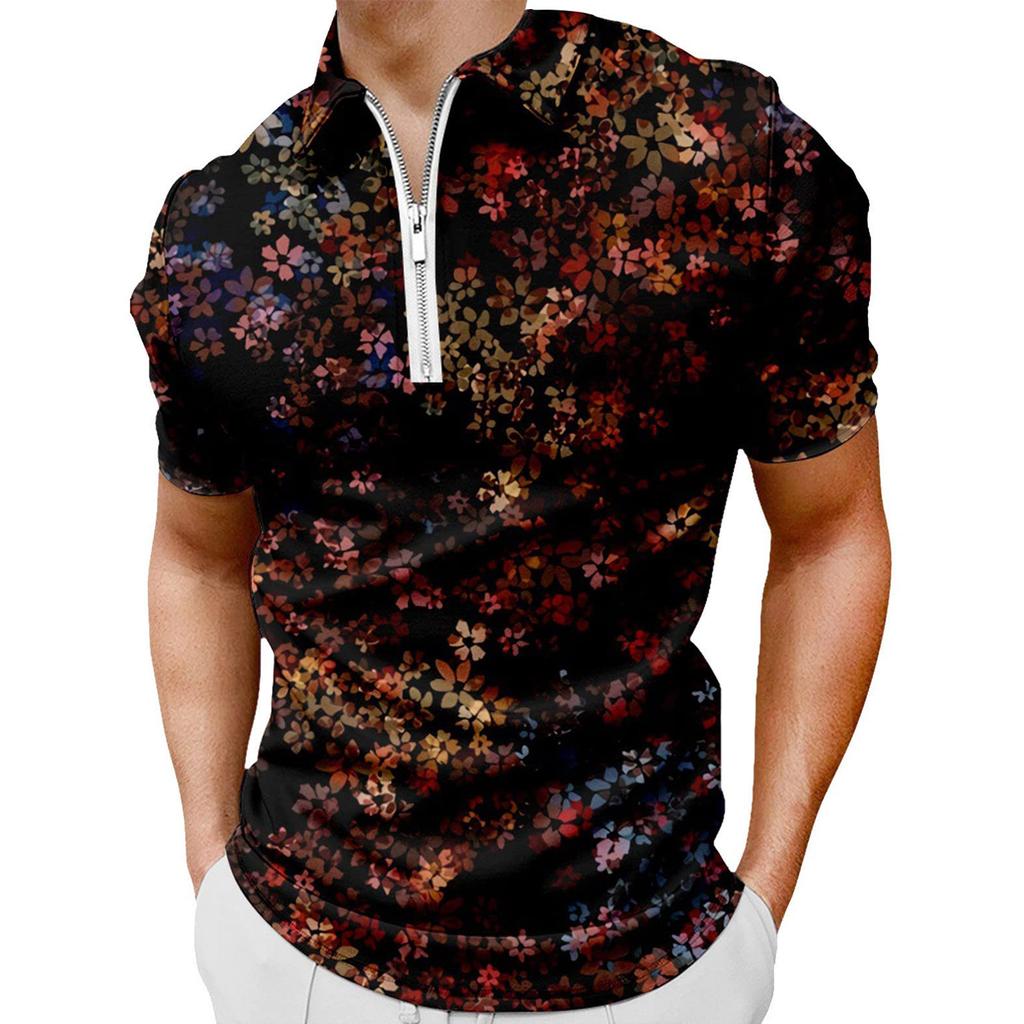 Men's Shirt Golf Shirt Retro Color Contrast Outdoor Street Short Sleeves Button-Down Print Clothing Apparel Fashion Designer Casual Breathable