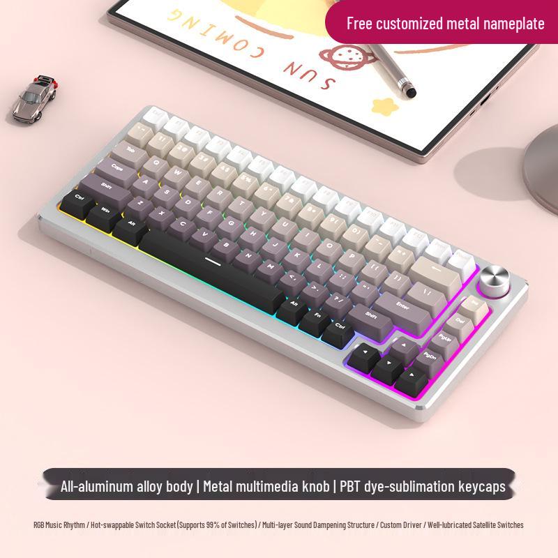 83-Key Aluminum RGB Wired Custom Mechanical Keyboard for Gaming and Office