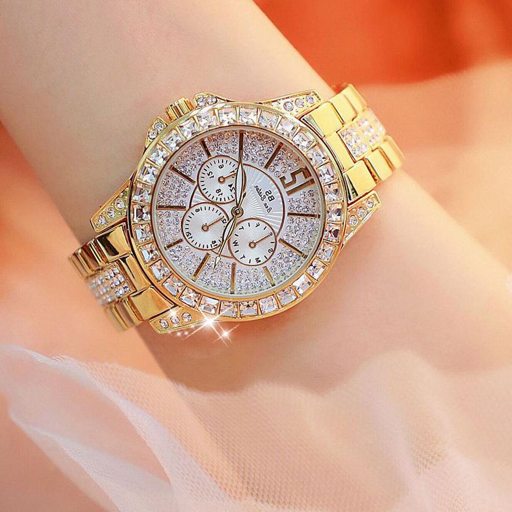 New Diamond Women Luxury Brand Watch Rhinestone Elegant Ladies Watches Gold Clock Wrist Watches For Women Relogio Feminino