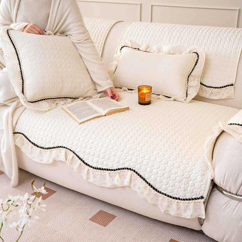 Nordic ins wind sofa cushion living room sofa refurbished cotton girl heart sofa cover cloth towel simple modern seat cushion