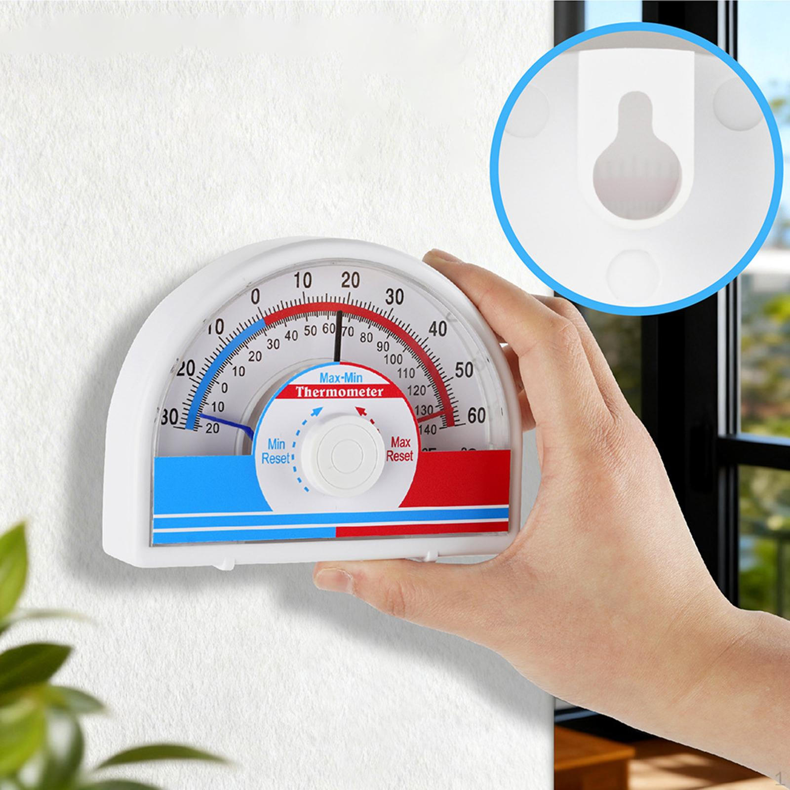 

Indoor Thermometer Gauge Tabletop Lightweight Sturdy Mechanical with Manual Reset for Greenhouse