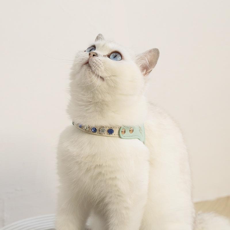 PU Leather Dog Cat Harness Vest and Leash Set Imitation Diamond Pet Harness Puppy Small Dog Cat Harness Pet Supplies