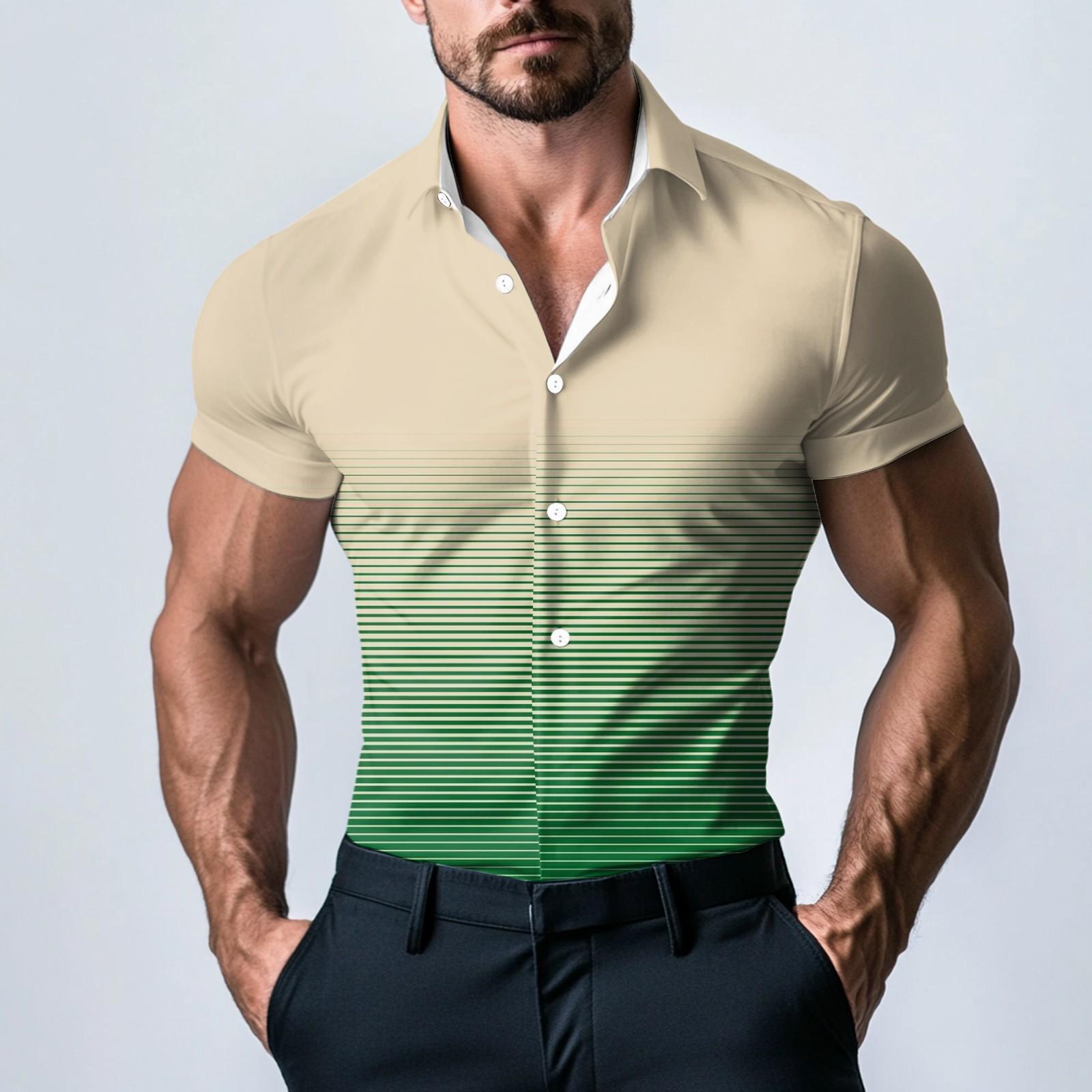 

Мужская модная атласная рубашка с коротким рукавом с принтом XXL бежевый