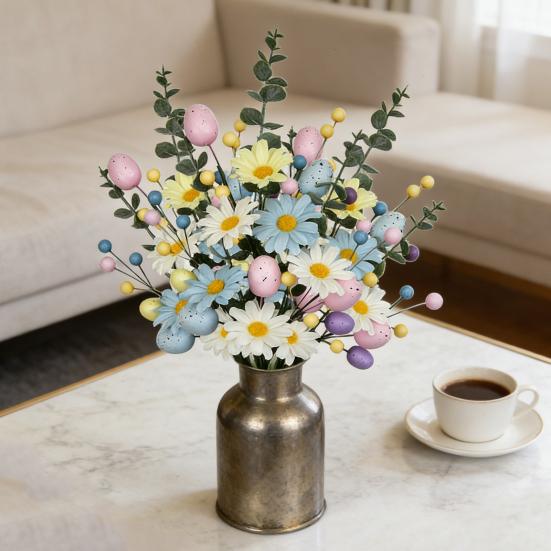 Easter Egg Stems Spring Artificial Floral Picks Simulated Foam Egg Branch for Home Vase Filler Table Centerpiece