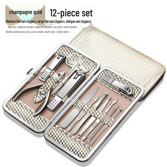 19-Piece Nail Care Set: Cuticle Nippers, Nail Clippers, Art Tools