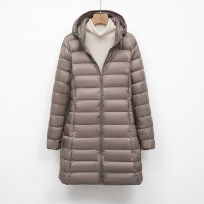 New Women's Solid Color Women's Clothing Hooded and Hooded Removable Down Jacket Medium and Long Large Size Jacket