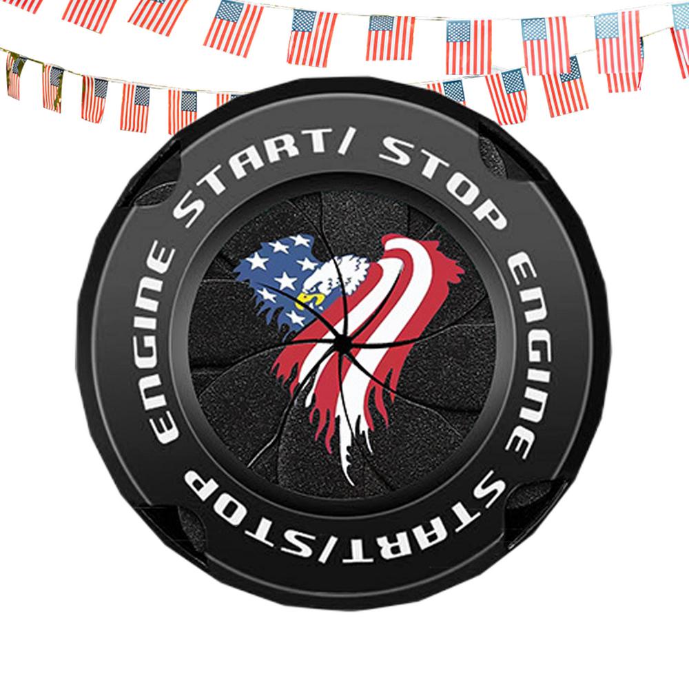 

Крышка кнопки запуска двигателя с изображением орла и флага в День независимости, защитная крышка зажигания мотоцикла, устойчивая к царапинам кнопка запуска двигателя автомобиля