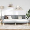 Corner Bed Frame Light Grey 100 Cm X 200 Cm Fabric and Plywood