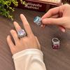 New explosive jewelry copper bottom gold-plated imitation rose cut dragon fruit light luxury ring female 18mm