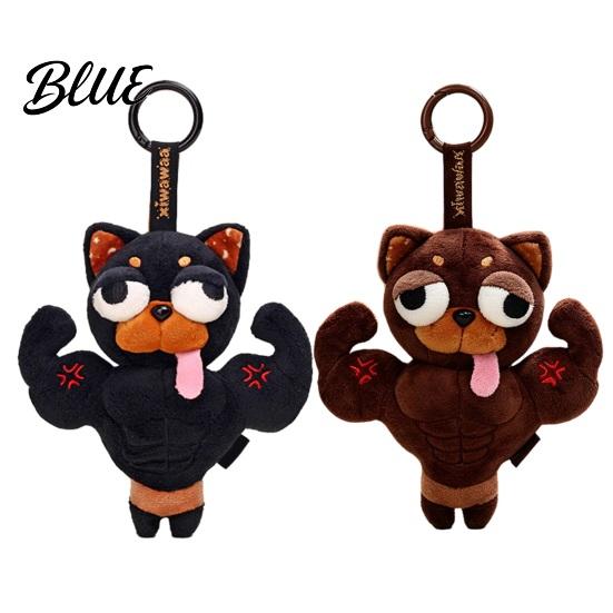 Hanging Dog Plushie Plush Muscular Bag Charm Stuffed Pendant for Charm Backpacks Handbags Schoolbags Animal with Metal Ring Handbag Accessory