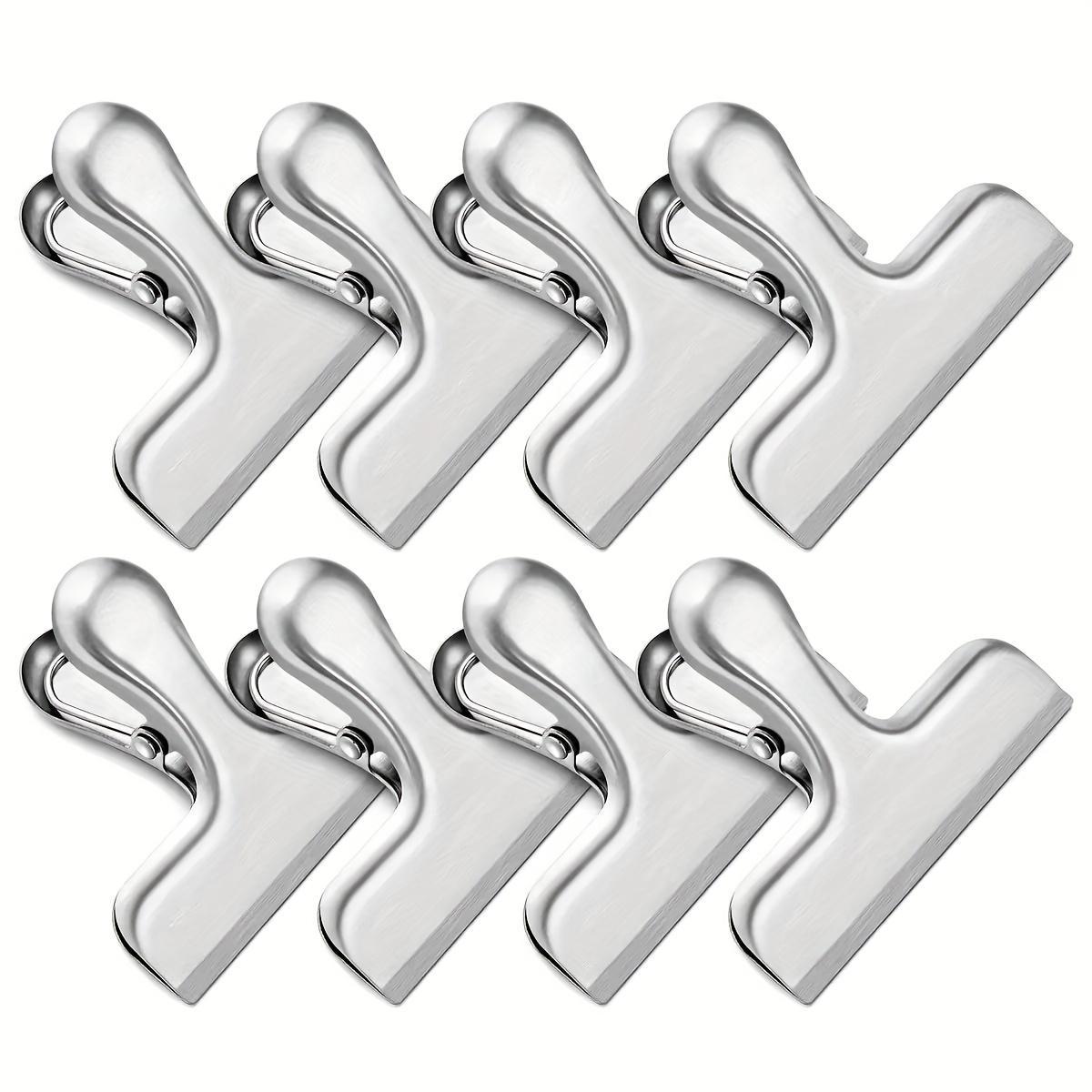 

8 шт. 3-дюймовых зажимов для пакетов из нержавеющей стали - Прочные металлические зажимы для хранения на кухне и в столовой для закусок, чипсов, держатель для зажимов для пакетов