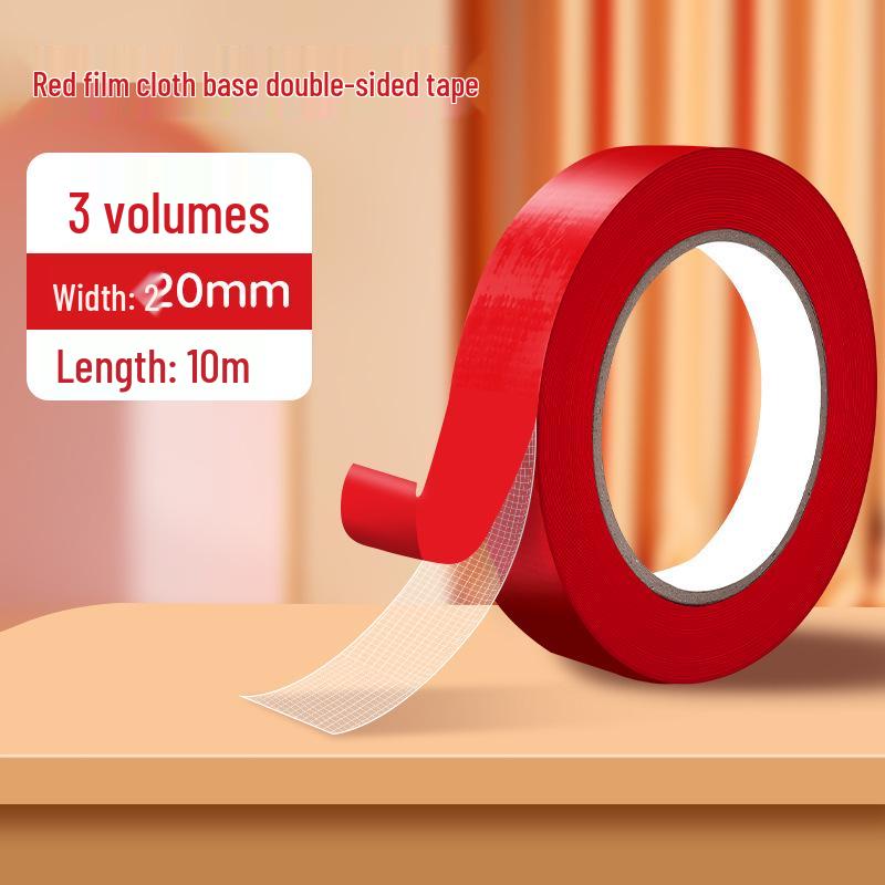 High-Viscosity Red Cloth Tape - Double-Sided, No Residue, Ideal for New Year and Spring Festival Decorations.