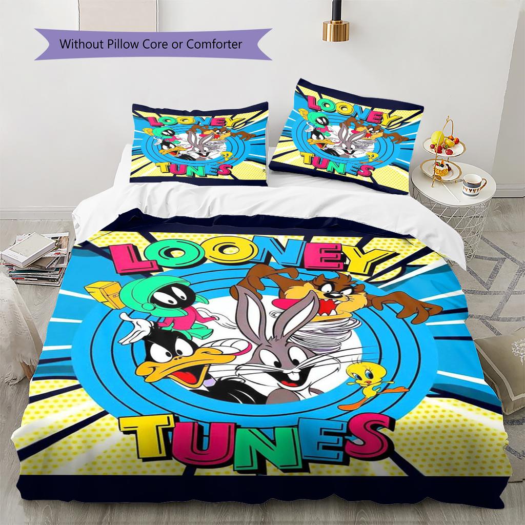 Classic Cartoon Pattern Bedding Quilt Set Quilt Cover Pillowcase Home Decoration Gift (1 * duvet cover + 2 * pillowcase, without core)