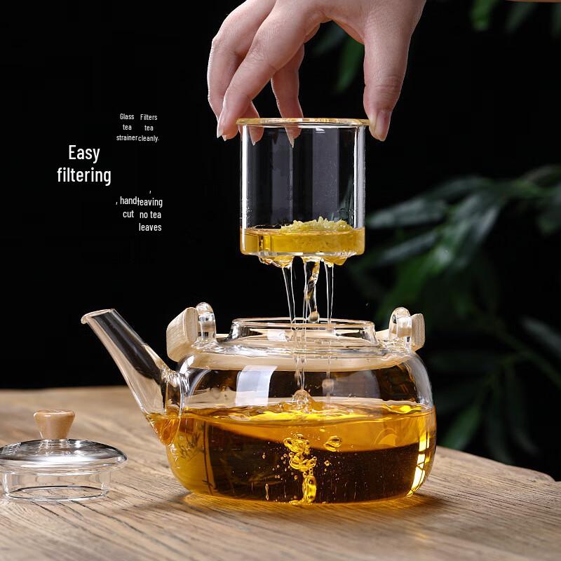 Handmade Glass Teapot with Beam Handle