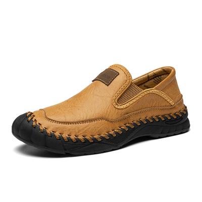 New Arrival Man Casual Shoes Handmade Split Leather Loafers Comfortable Men's Slip On Flats Moccasins Outdoor Male Hiking Shoes