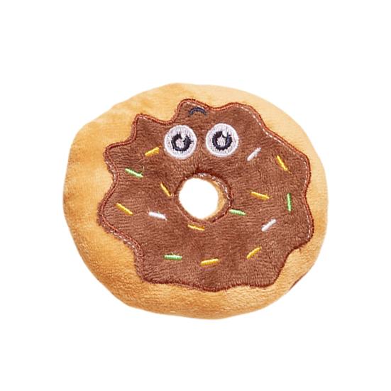 

Интерактивная плюшевая игрушка-пончик, скрипящие зубы, устойчивые к укусам, звуковые игрушки, забавные скрипучие игрушки, снимающие стресс, аксессуар для собак коричневый