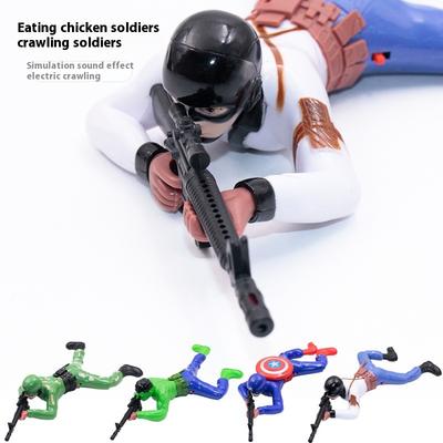 Marvel Peripherie Krabbelspielzeug Spider-Man Captain America Hulk Mit Pistole Krabbelmodell Mit Lichtern Kinder-Krabbelspielzeug