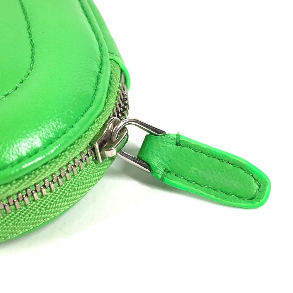 BVLGARI AMBUSH Logo Heart Wallet Coin Compartment coin purse Leather Green