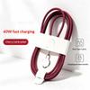 Universal Type-C To Type-C Cherry Red Braided Cable PD Fast Charging Anti-Break Data Wire for C Port Devices