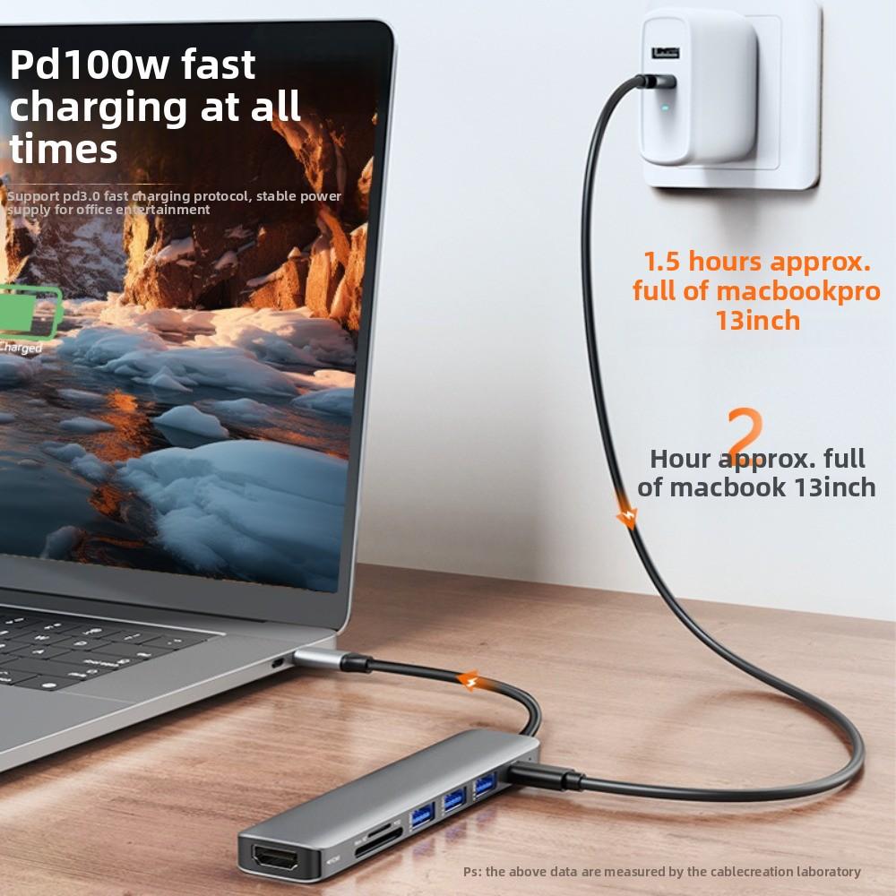 7 in 1 Type C Docking Station USB 3 0 Hub HDMI Adapter TF SD Card Reader for Laptop MacBook