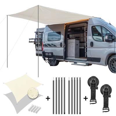 Auvent de voiture étanche 2x4M avec arceaux et ventouses Rétractable Abri de voiture pour véhicule Bâche d'ombrage étanche pour camion SUV