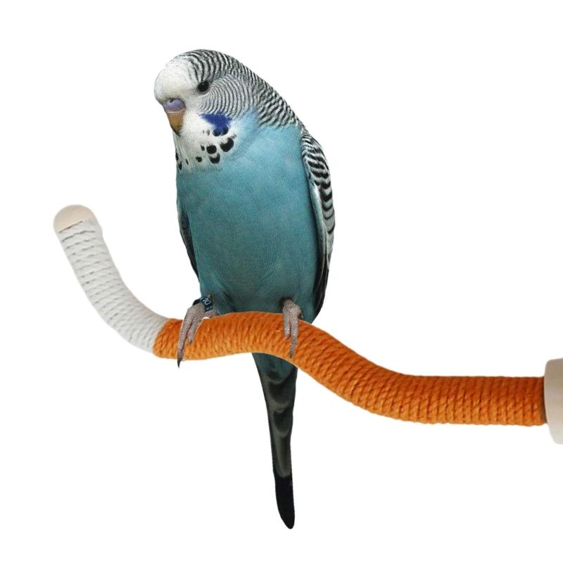 2er-Pack Papageien Sitzstangen Krallen Schleifen Flexibler Haustier Vogel Sitzstock für Nymphensittiche, Kakadus, Loris, Aras