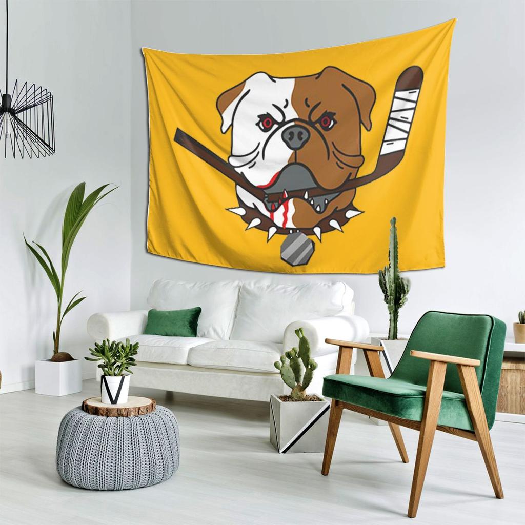 SHORESY Sudbury Bulldogs Logo Wandteppich Dekor Kunst Ästhetische Wandteppiche für Wohnzimmer Schlafzimmer Zuhause Wandtuch Wandbehang