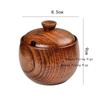 Japanese Style Wooden Seasoning Jar Condiment Shaker Spice Box Seasoning Jar with Lid Household Kitchen Storage Supplies