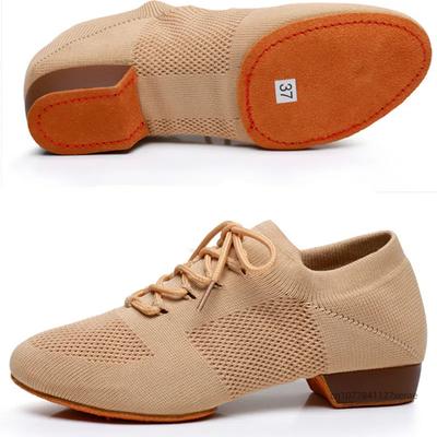 Jazz Dance Spezifische Schuhe, Erwachsene Weiche Sohle Körpertrainingsschuhe, Fly Woven Mesh Tanzschuhe, Kindertanzwettbewerb