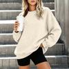 Damen Color Oversized Pullover Hoodie mit Taschen und