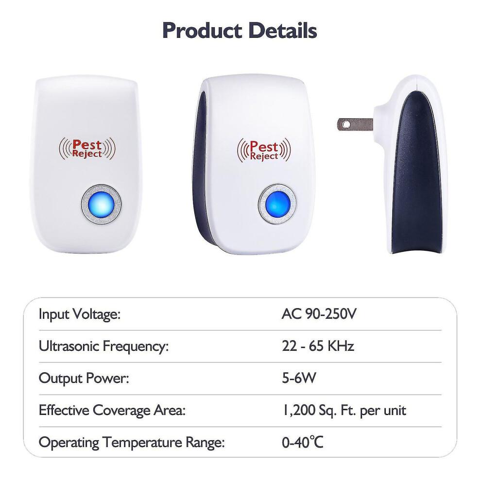 4pcs Ultrasonic Pest Repeller Insect Repellent For Rodents, Mice, Mosquitoes, Rats, Spiders, Ants