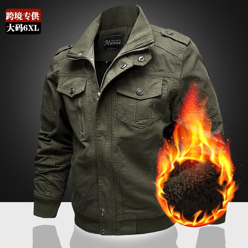 New autumn and winter men's jacket casual jacket pure cotton tooling large size men's clothing