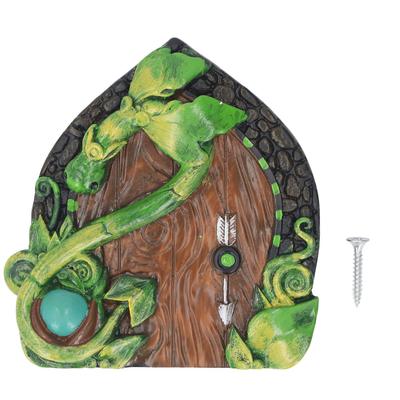 Feentür Miniatur Harz Exquisit Handbemalt Umweltfreundliche Beschichtungen mit Schraube Feenhaus Tür