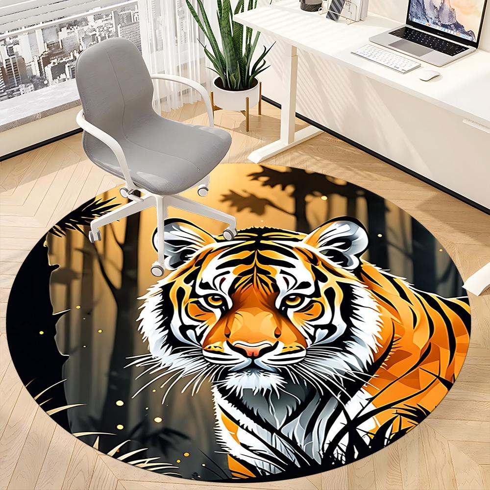 1pc Tiger Print Chair Carpet for Office, , Non-slip carpet, Very suitable for offices, farmhouses,Outdoor carpet yy251120012