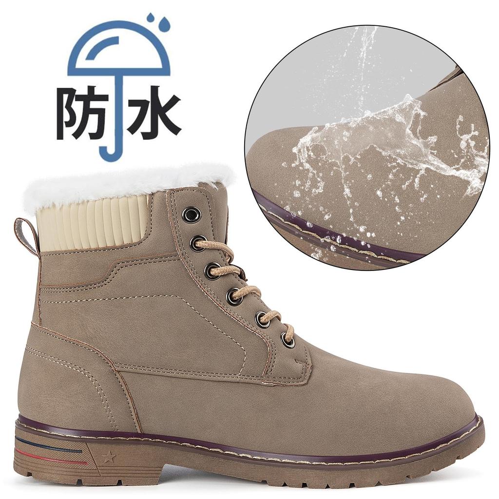 Mishansha Men's and Women's Snow Boots, Waterproof, Warm, Boa Lining, Non-Slip, Thick Sole, Lightweight, for Hiking, Trekking, and Snow, Size 27.0cm