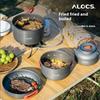 Alocs outdoor camping 3-4 person camping tableware set, foldable portable non-stick pan, food grade material