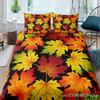 Maple Leaves Polyester Duvet Cover Set Fall Theme Comforter Cover With Pillowcase King Queen Size For Kids Boys Girl Bedding Set